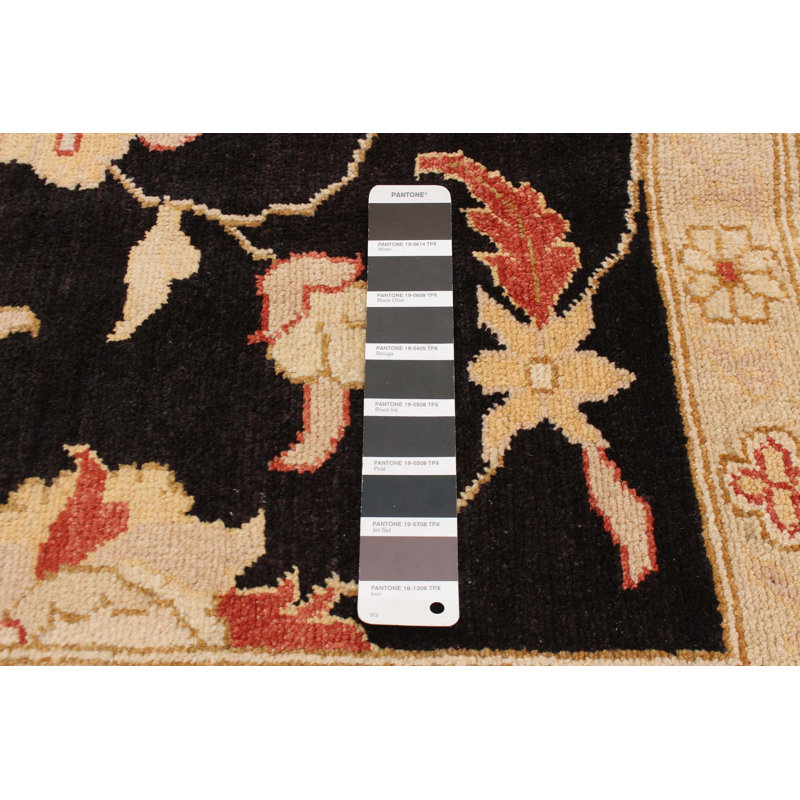 Tapis noir Chobi Finest 9 pi 2 po x 11 pi 6 po