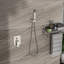 Pomme de douche double pour plafond, tête de plafond en nickel brossé de 16 po, apparence de plafond