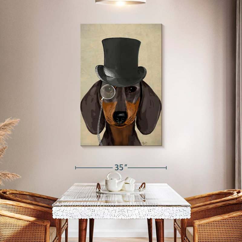 Ketti Dachshund Formal Hound And Hat, 48" H x 32" W