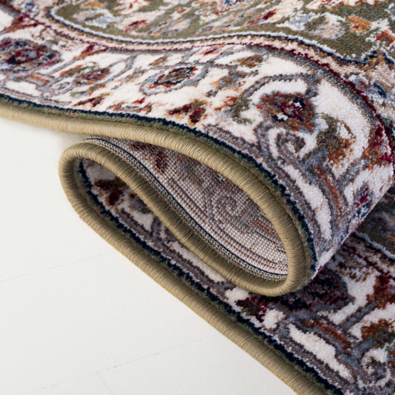Exotic Quentin Hand-Knotted Red and Beige Runner Rug, 2'6" x 8'
