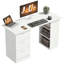 Bureau d'ordinateur avec tablettes de rangement à 3 niveaux, bureau pour bureau à domicile