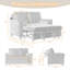 Upholstered Tufted Convertible Pull-Out Sleeper Sofa Bed - Adjustable Backrest With 2 Soft Pillows-2061366978