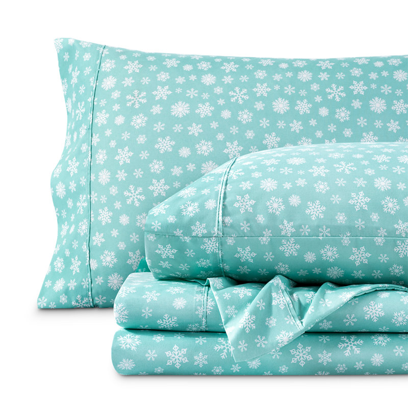 Ensemble de draps en micro-fibre, Ensemble de draps pour lit simple avec un drap-hou, Dérive de neige