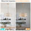 Lustre - tambour en cristal moderne à finition dorée 18 po, luminaire suspendu 6 lumières, cadre en métal-1644324084