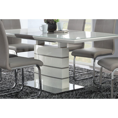 Eugeniu Extendable Pedestal Base Dining Set