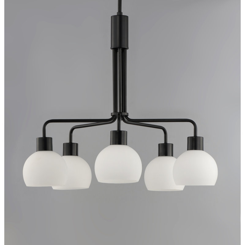Lustre classique à 5 lumières avec abat-jour Stackpole, Noir
