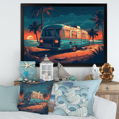 «Rv Parked on the Beach» - reproduction