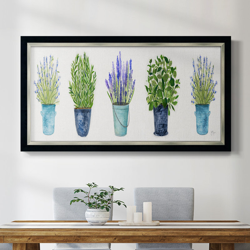 Herbs in a Row - Reproduction de photo simple sur toile, H 25 po x l 45 po x P 2,5 po