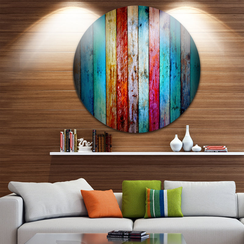 Motif rétro en bois - reproduction d'art, H 23 po x l 23 po x P 1 po, Métal