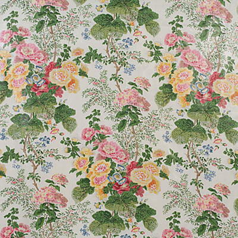 Hollyhock Hdb Cotton Fabric, White/Pink