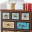 Commode d'appoint peinte en bois vieilli
