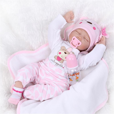 Reborn Soft Silicone Vinyl Lovely Lifelike Cute Baby Doll