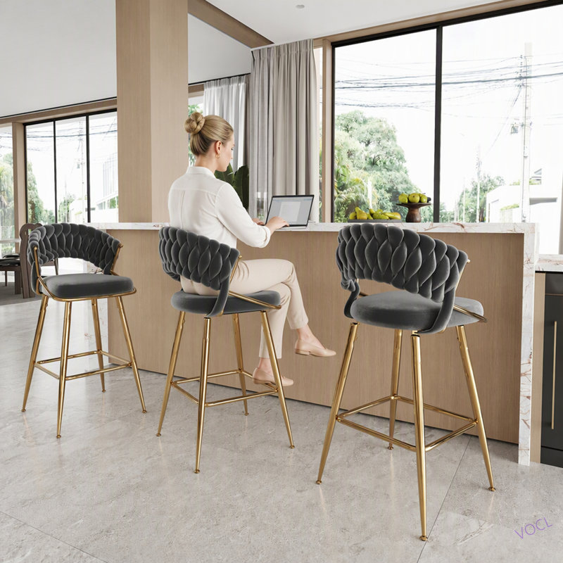 Tabouret de comptoir 25,2 po, Noir