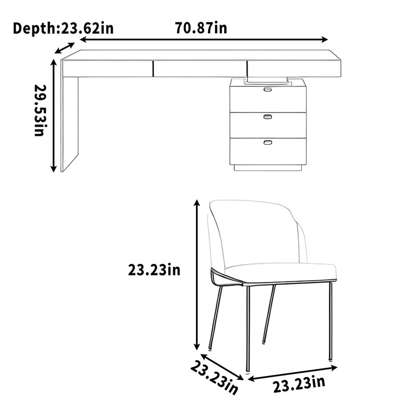 Bureau en bois massif simple et pratique