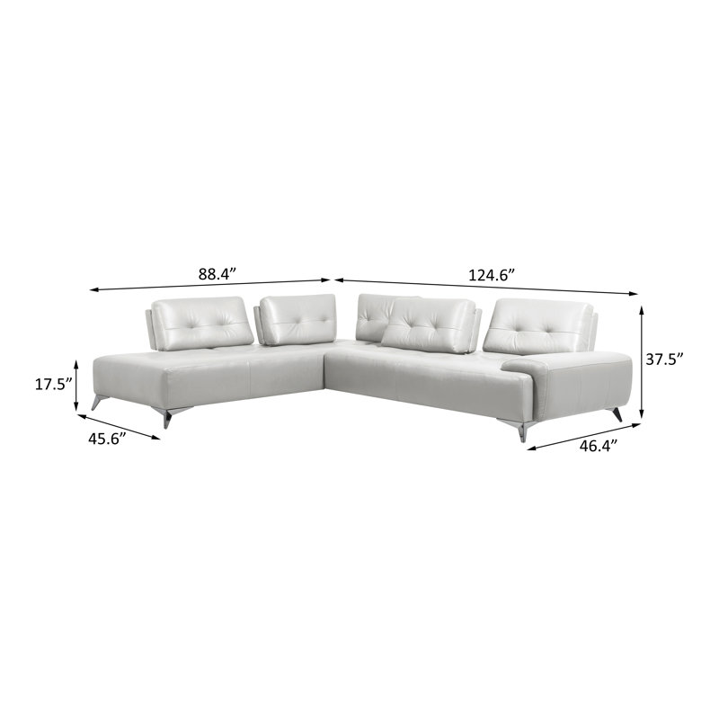 Canapé modulaire en cuir 2 pièces 2 pièces