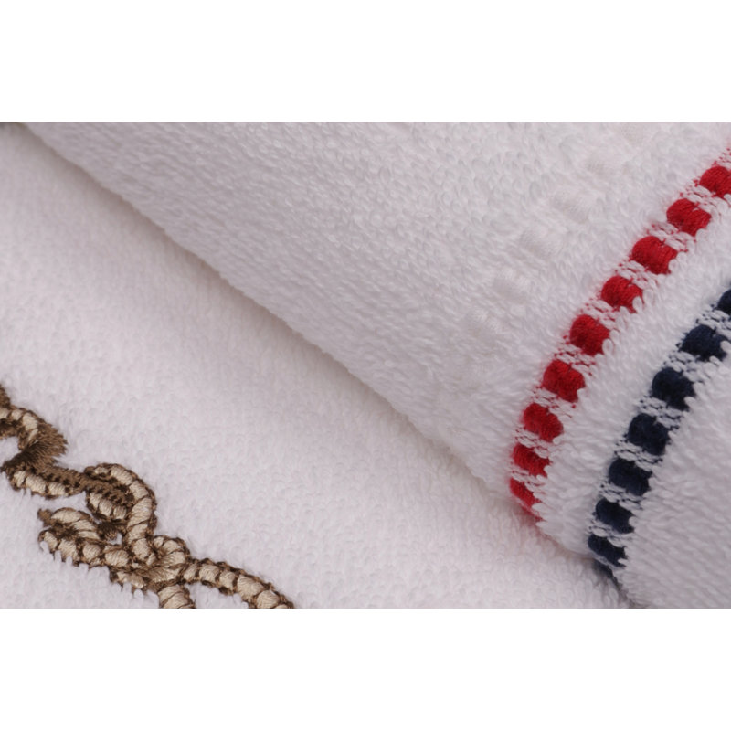 Ensemble de 2 serviettes 100% coton Metcalf, Blanc