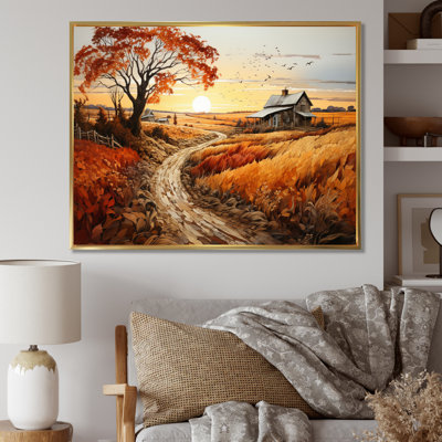 «Farmhouse Farmstead Mosaic Pointillism III», reproduction sur toile