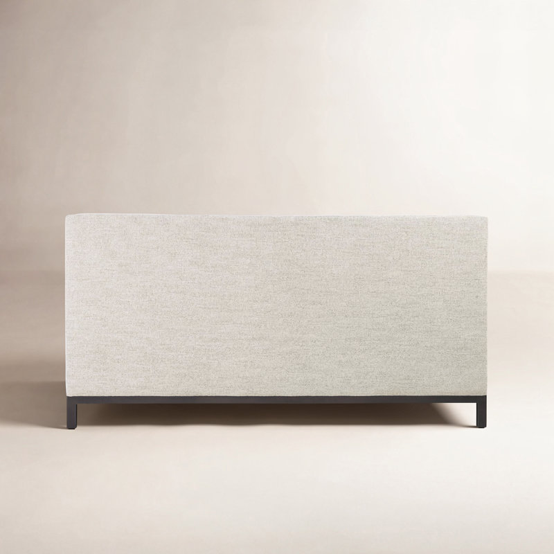 Grand lit plateforme tapissier Estrela, Grand, Lin plushtone