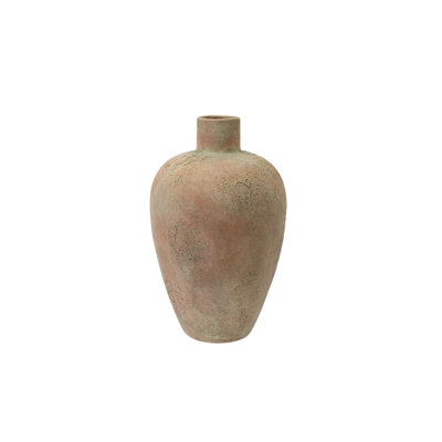 Cole and Grey Ceramic Wide Textured Beige Decorative Vase