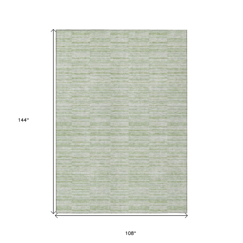 Tapis extérieur lavable à rayures 9 pi x 12 pi sauge et vert