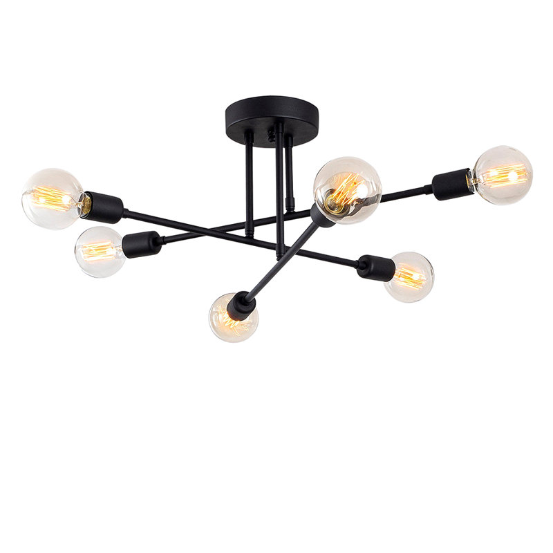 Plafonnier linéaire linéaire semi-encastré 6 lumières Leatricia
