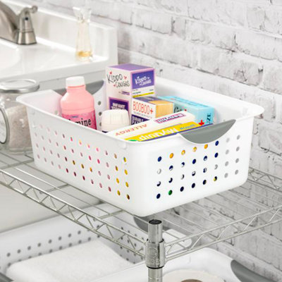 Sterilite Ultra Basket, Storage Bin Organize Closet, Cabinet, Pantry, Shelving and Countertops