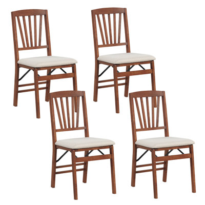 Kitchen Chairs With Rubber Wood Frame Upholstered Seat Hollowed Backrest