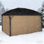 Hgazebo avec rideaux, pavillon avec toit en acier de 164,5 po x l 116,25 po x 110,25 po