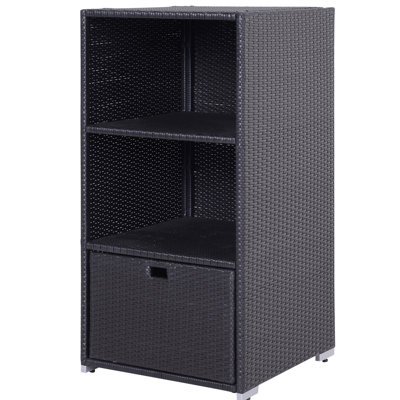 Poolside Organizer Shelf Basket Drawer Rack - Waterproof , 2 Shelves, For Spa, Hot Tub, And Pool, Dark With Storage, Color