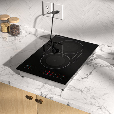 Élément chauffant double portatif 12 po, 1800 W, comptoir, plaque de cuisson à induction, élément de pont