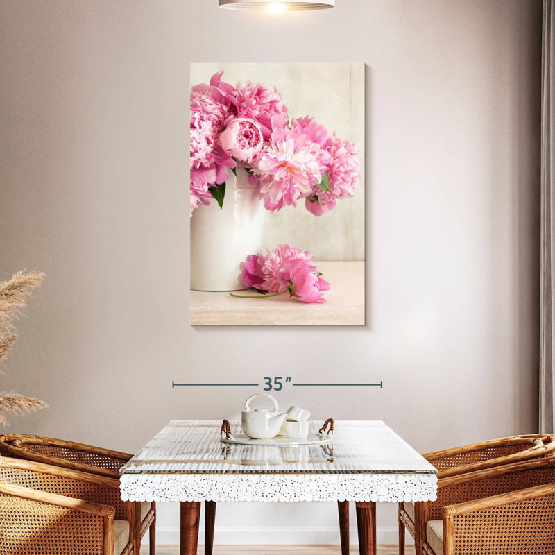 Pivoines roses fraîches, H 45 po x l 30 po