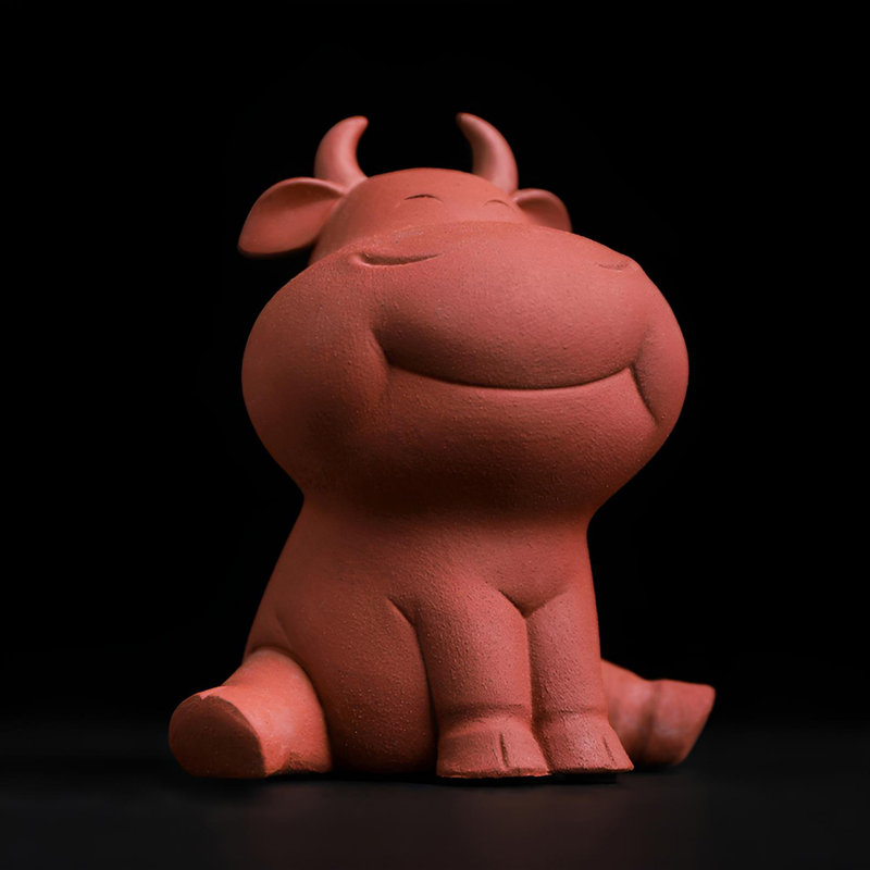 Statue de taureau en céramique fabriquée à la main - Élégante décoration intérieure