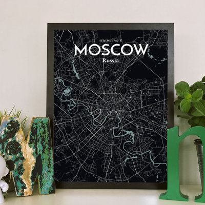 Moscow City Map - Unframed Graphic Art Print on Paper