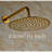 Luxury Gold Finish Wall Mount Rainfall Shower Head Premium Brass Design Juno Showers