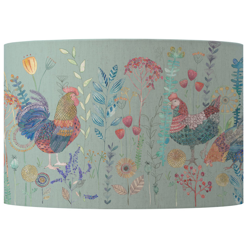 Bilbury Flock Cotton Drum in Multicolour, 24cm H x 46cm W x 46cm D
