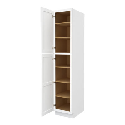 Garde-manger encastré à 2 portes et 5 tablettes l 18 po x H 90 po x P 24 po Prêt à assembler (RTA)