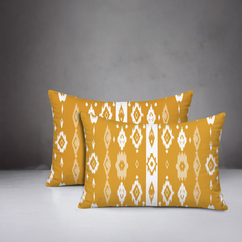 Oreiller réversible intérieur / extérieur Nita, 25 x 18, Jaune