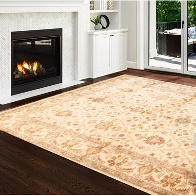 Agapia One-of-a-Kind 6'2" X 9'1" 2010s Wool Area Rug in Cream