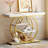 Entryway Console Table With Marble Top – White Marble/Gold