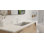 Lavabo de salle de bain encastrable en pierre 31,4 po x 16,7 po Badeloft UB-05-L-GGRY en gris brillant