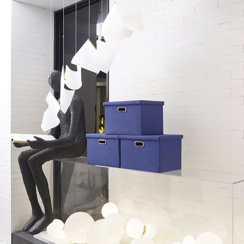 Brayden Studio Bin, 25 cm H x 39 cm W x 27 cm D, Blue