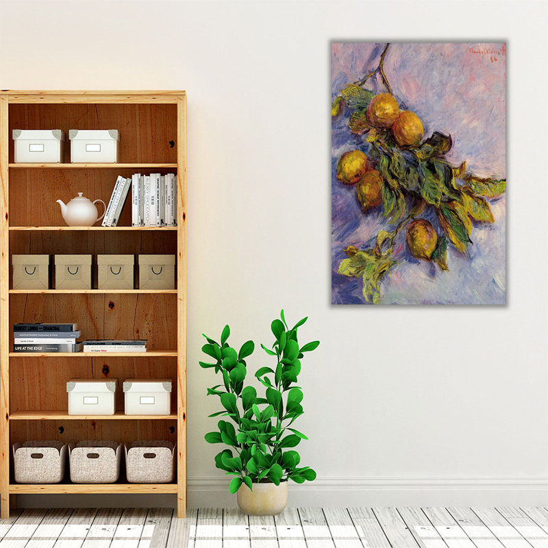 Branche de citrons, 1884 - reproduction d'art sur toile, H 60 po x l 40 po
