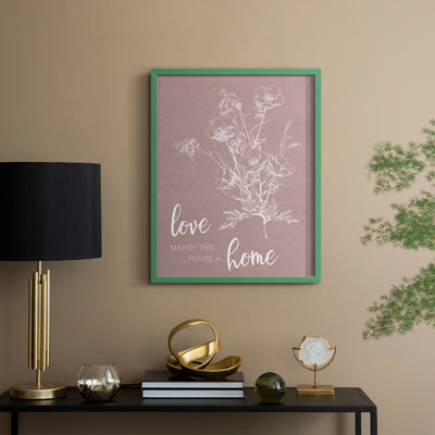 «Love Home», reproduction encadrée - bois massif
