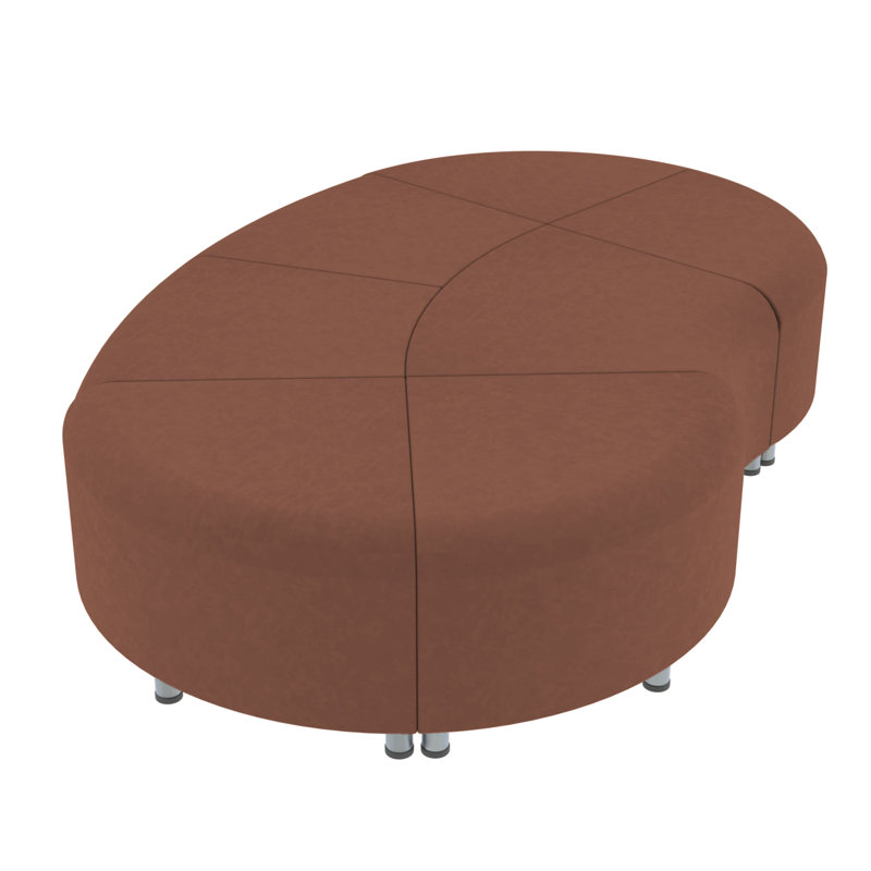 Ensemble de 7 chaises sans dossier ondulées Pro Series Connect, Noisette