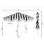Parasol d'extérieur à frange bohémienne 9 pi avec manivelle et inclinaison Collins, auvent festonné bleu marine / blanc / crème résistant aux rayons UV-1430827866-1422570732