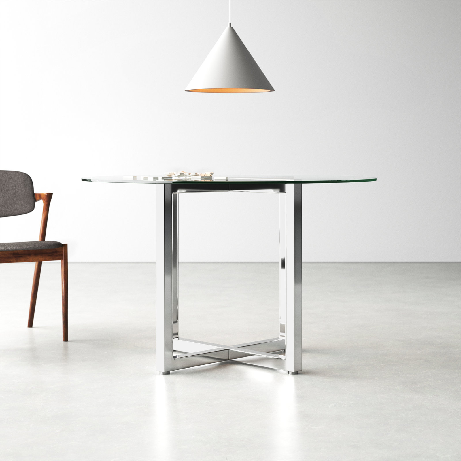 Dern Glass Dining Table, Standard (30" Height), 48" W x 48" L