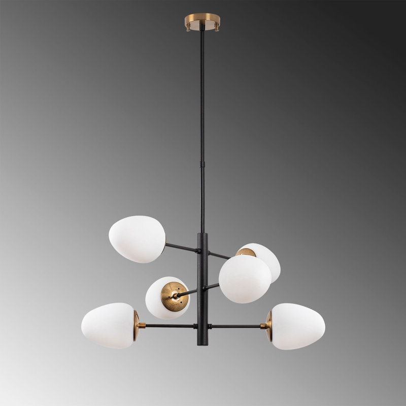 Lustre linéaire moderne 6 lumières Spoutnik, Or