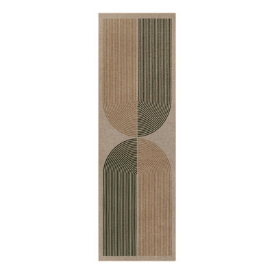 Modern Rainbow Easy Jute Rug, Hallway Runner Washable Rugs For Entryway Farmhouse Kitchen Rug, Non Slip Indoor Outdoor Carpet Contemporary Throw Door Mat For Bedroom Porch