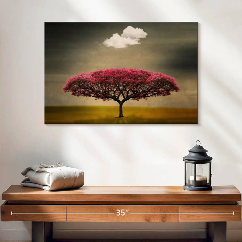 Alvord, nuages au-dessus d'un arbre rouge, H 20 po x l 30 po