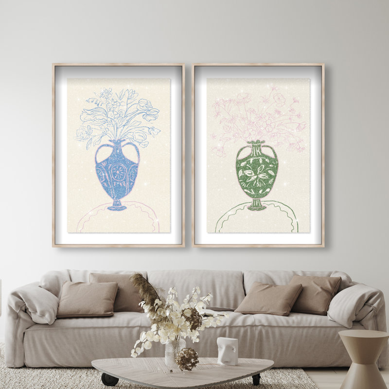 Flower Sutdio Set Shadowbox Floral & Botanical Print by Oliver Gal, Black Frame, 10 x 15, 55" H x 37" W